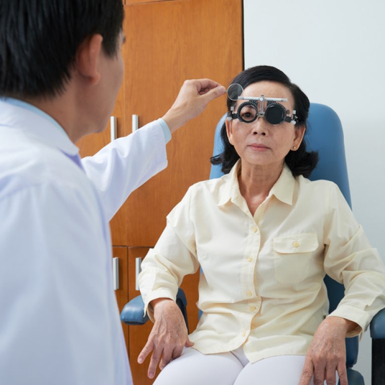 Implantable contact lens eye examination